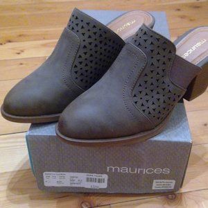 NIB Maurice's Taupe Slip-on Backless "Booties" Size 6